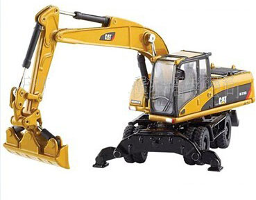 卡特1/87 CAT M318D轮式挖土机合金挖掘机模型HO工程车场景摆件