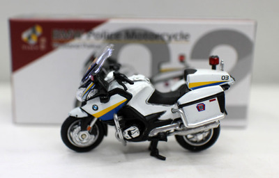 TINY合金宝马摩托车警车模型