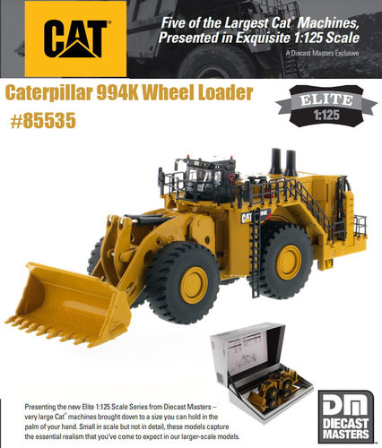 DM卡特1/125 CAT 994K装载机模型ELITE精品工程车纪念版礼盒摆件