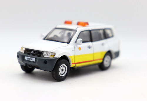 Tiny 微影玩具1/64三菱Pajero Shell壳牌SUV越野警车吉普模型摆件