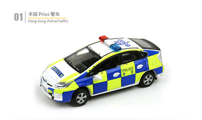 TINY香港1/64合金丰田普锐斯警车