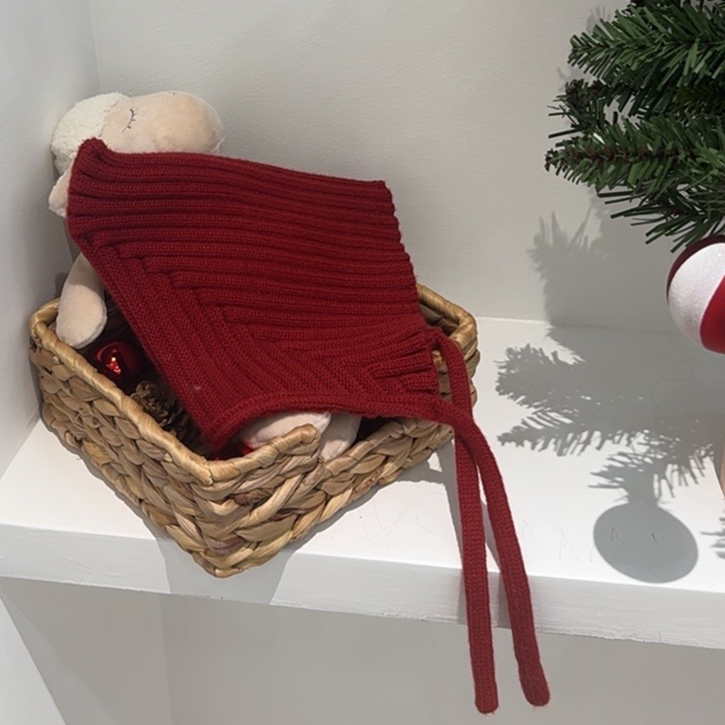 婴儿毛线针织帽圣诞新年帽