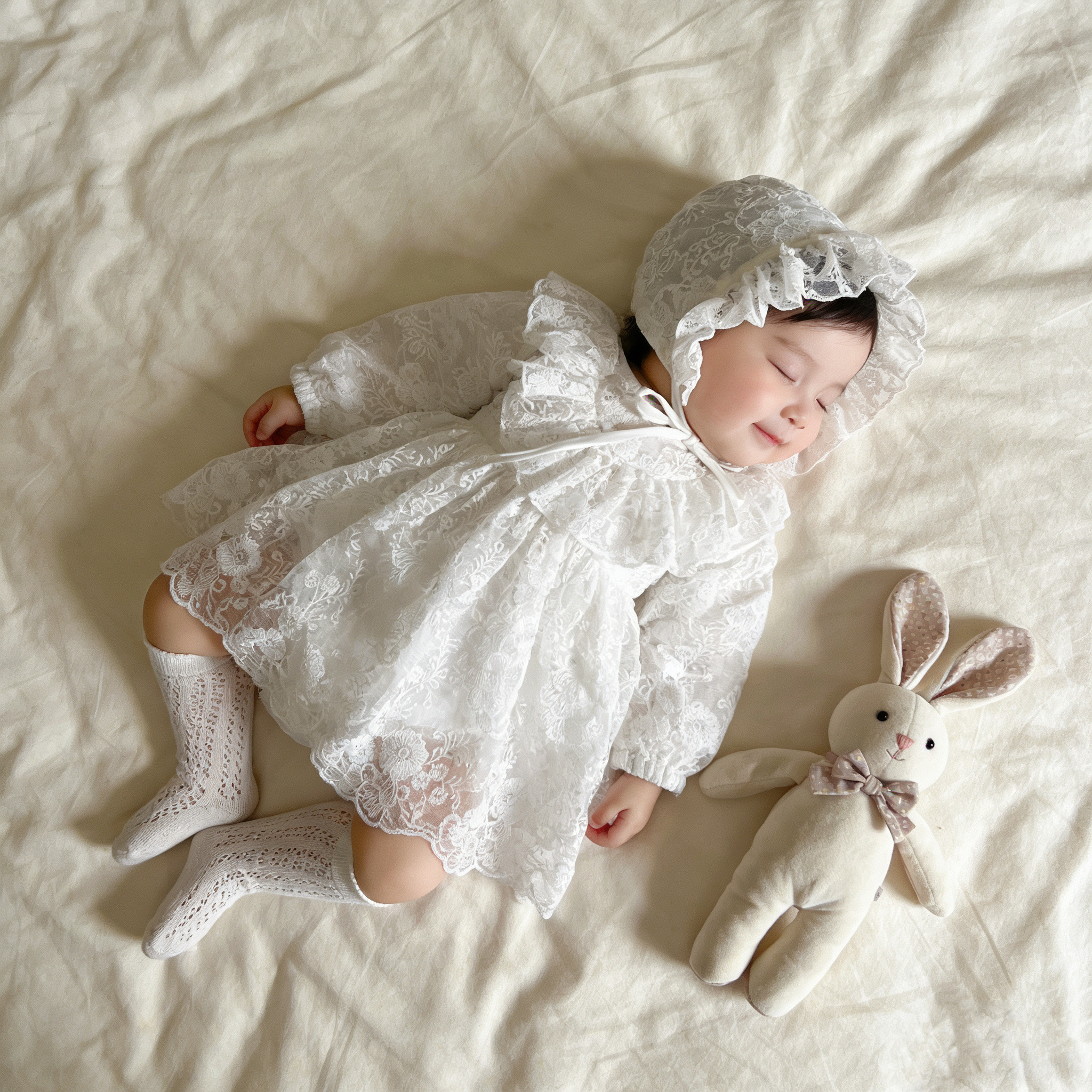 拉果婴儿春装百日宴周岁礼服裙宝宝生日连衣裙女童公主软纱蓬蓬裙