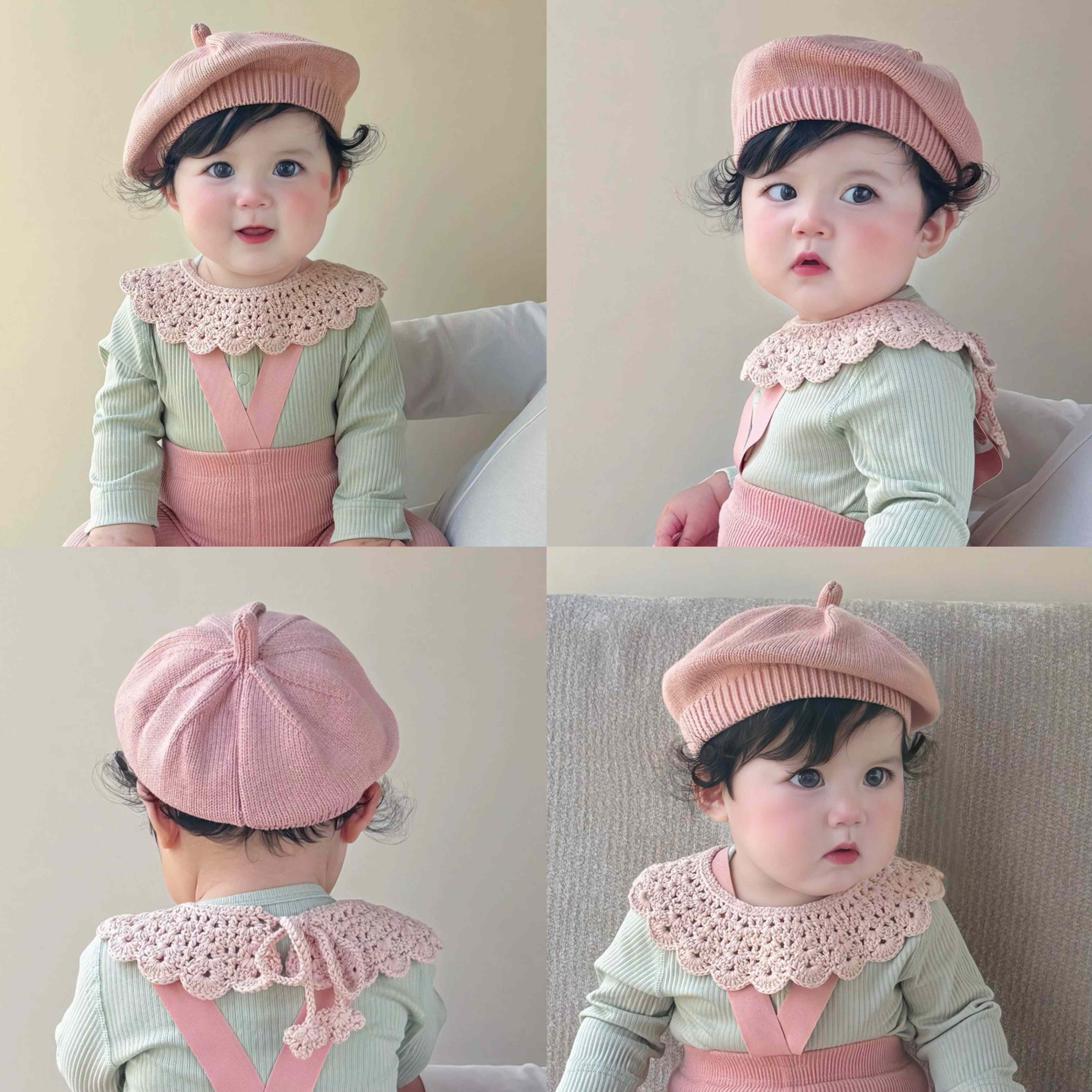 拉果拉婴儿纯棉贝雷帽小月龄宝宝粉色帽子韩式风儿童画家帽针织帽,童装/婴儿装/亲子装,帽子,淘宝优惠券,粉丝福利购,淘宝优惠卷