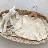 婴幼儿纯棉棉纱线公主上衣裙甜美洋气百搭外套 套装 韩版 女童针织衫