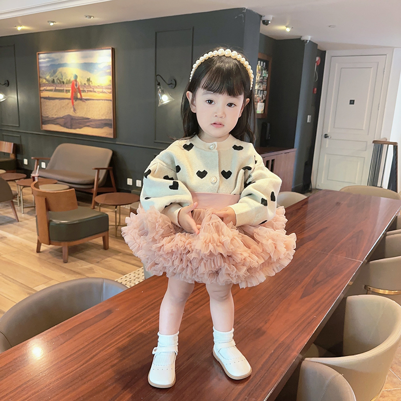 ins韩版超洋气宝宝生日蓬蓬裙 婴儿周岁礼服 公主半身软纱裙