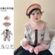 拉果拉婴儿春季 宝宝春秋针织爬服贝雷帽围嘴四件套 连体衣毛衣套装