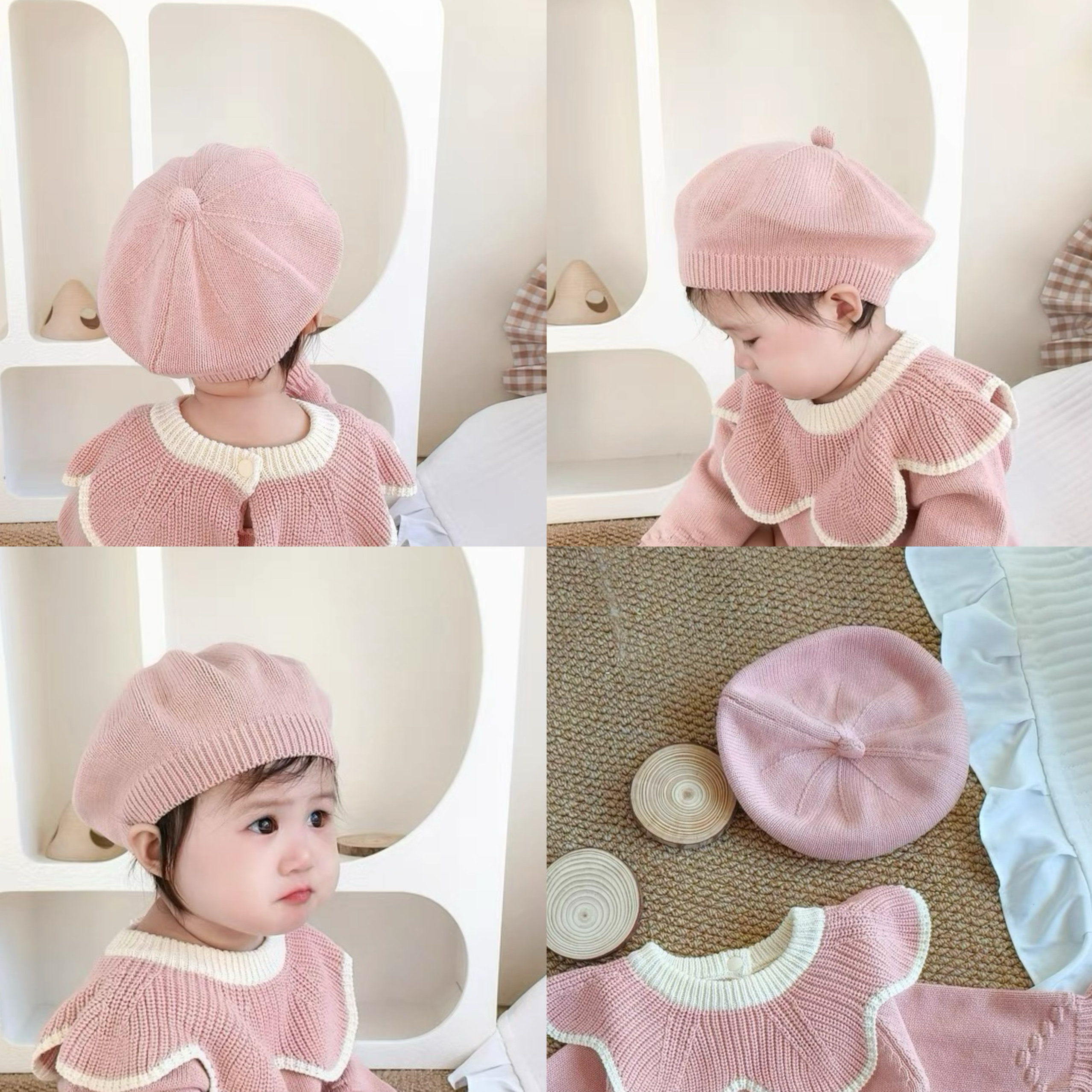 秋季婴儿帽子韩系贝雷帽棉线春秋针织帽女童可爱毛线帽婴童画家帽,童装/婴儿装/亲子装,帽子,淘宝优惠券,粉丝福利购,淘宝优惠卷