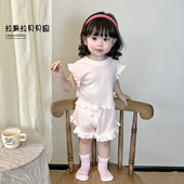 分体两件套2026新款 女小童夏日套装 婴幼儿衣服女宝宝背心上衣短裤