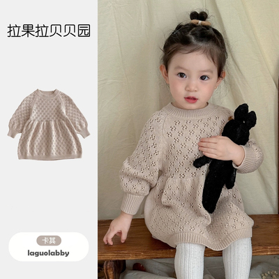 女宝宝针织棉线裙子春秋