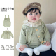 拉果拉贝贝园原创婴儿秋季 宝宝抹茶绿棉纱毛衣外出服 纯棉针织开衫