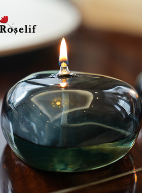 O.RoseLif创意彩色陨石造型玻璃油灯烛台摆件简约现代无烟酥油灯