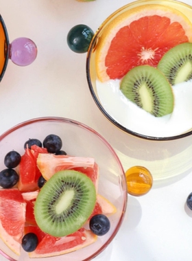 O.RoseLif 彩色玻璃碗水果耐高温沙拉碗酸奶燕麦碗可加热甜品