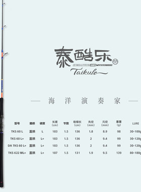 酷影KUYING泰酷乐轻型铁板竿轻铁竿船钓竿刀鱼鲅鱼海上演奏家sic