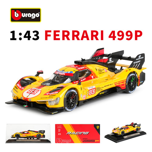 比美高1:43法拉利499P勒芒24小时耐力296赛车2025合金汽车模型