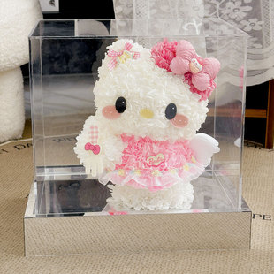 情人节hellokitty凯蒂KT猫永生花摆件礼盒告白送女友闺蜜生日礼物