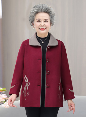 加肥加大码中老年人女奶奶春秋外套200斤妈妈冬装夹棉加厚上衣服