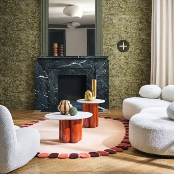 casamance法国进口壁布Verdure法式复古风格植物图案客厅沙发背景