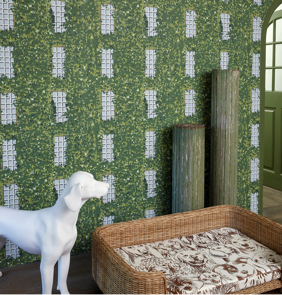 法国原装进口墙布pierrefrey现代简约永恒树叶客厅卧室背景墙壁纸