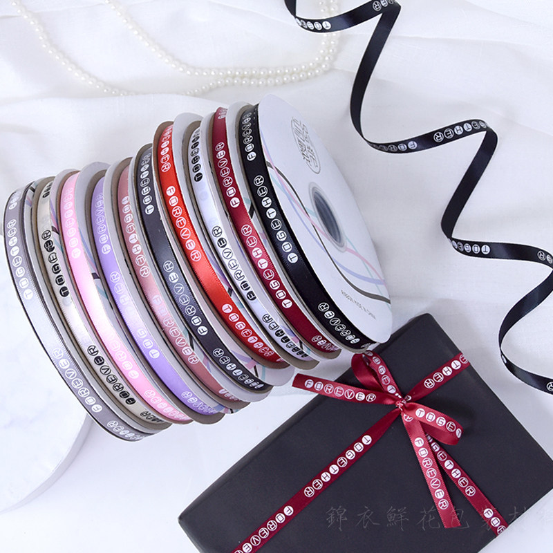 1CM English ribbon/forever Together gift flower packing silk ribbon Bouquet of flowers Ribbons decorate manual bowin the Flower delivery/Flowers simulation/Plants gardening ,  DIY Artificial flowers material , Floral Packaging, Floral ribbon category - from Buy2taobao.com to provide professional Taobao agent buy service
