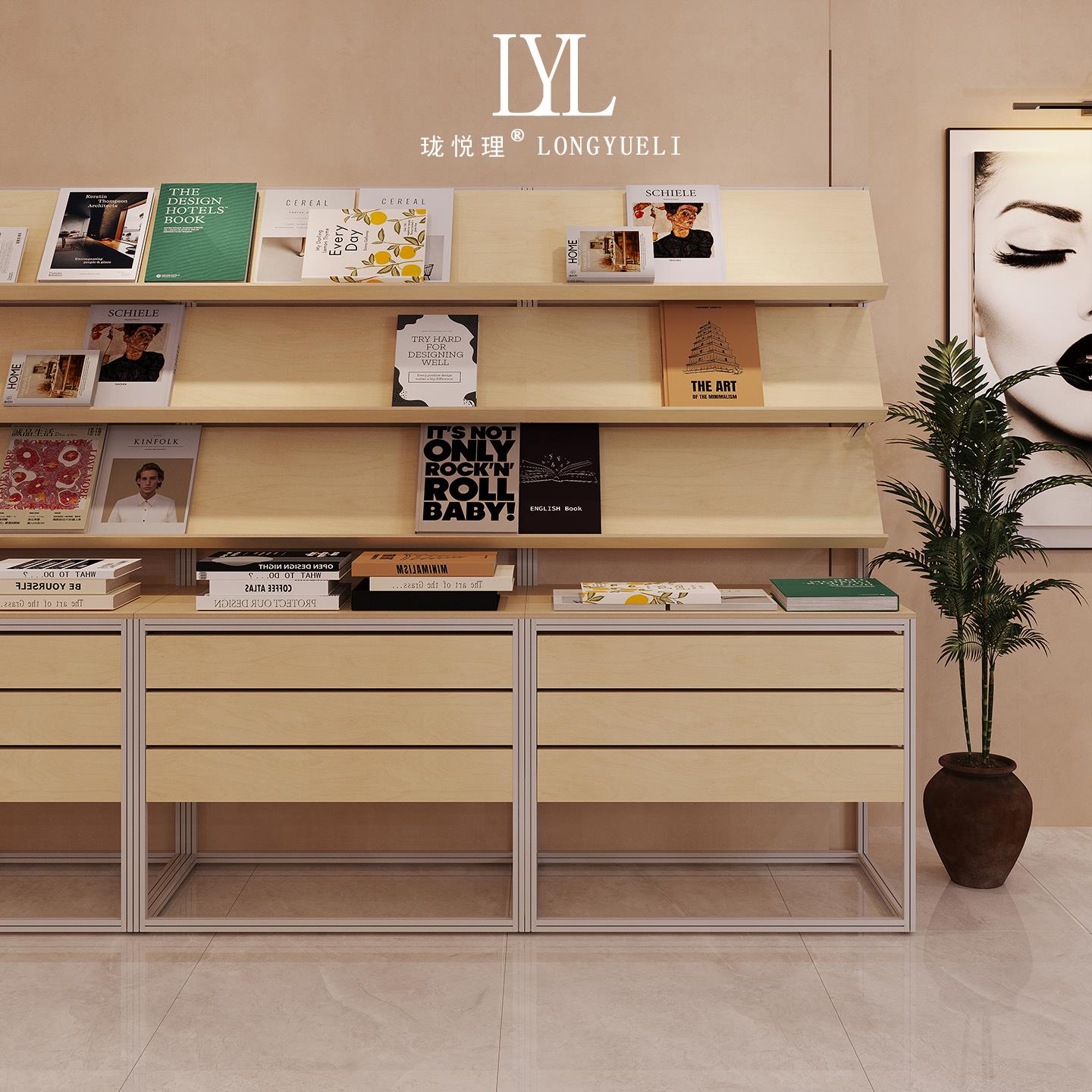 海洋板铝型材书架落地置物架多层收纳架家用客厅靠墙展示架陈列架