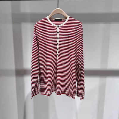 【商场同款】2026春新品棉麻竹节纱条纹宽松半开襟罩衫MBF1SWT059