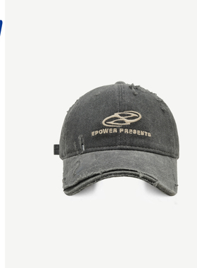 高颜值帽子男街头做旧破洞棒球帽女韩版情侣潮牌字母刺绣鸭舌帽夏