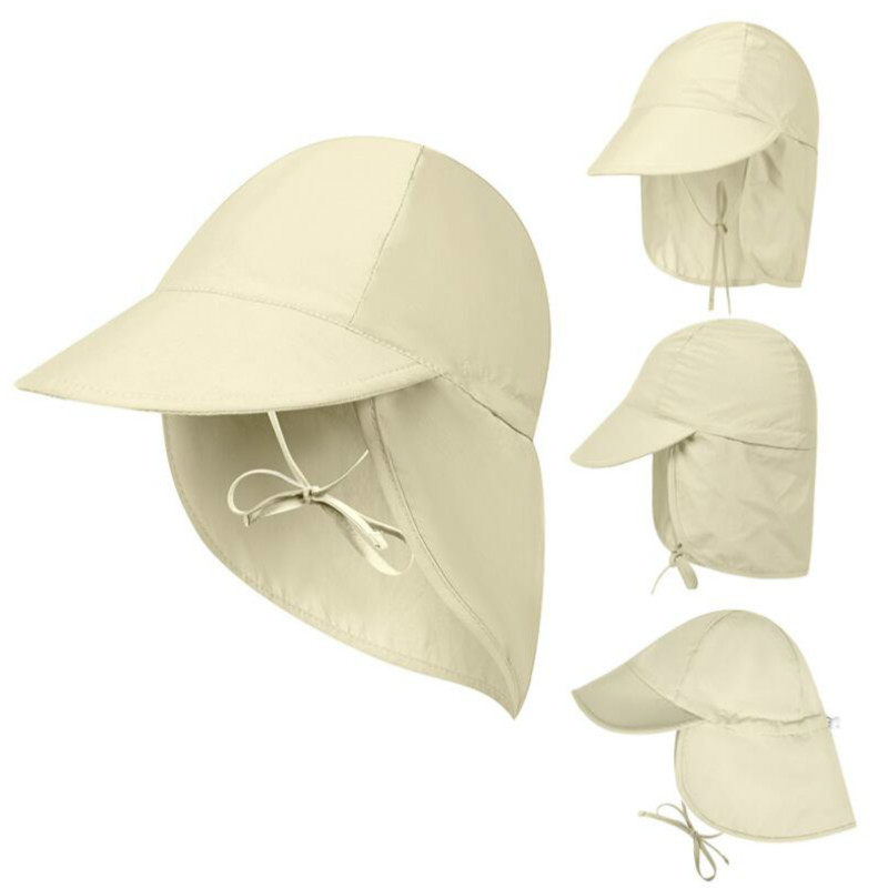 儿童防晒防紫外线钓鱼帽纯色可折叠园艺帽户外遮阳太阳帽沙滩帽子