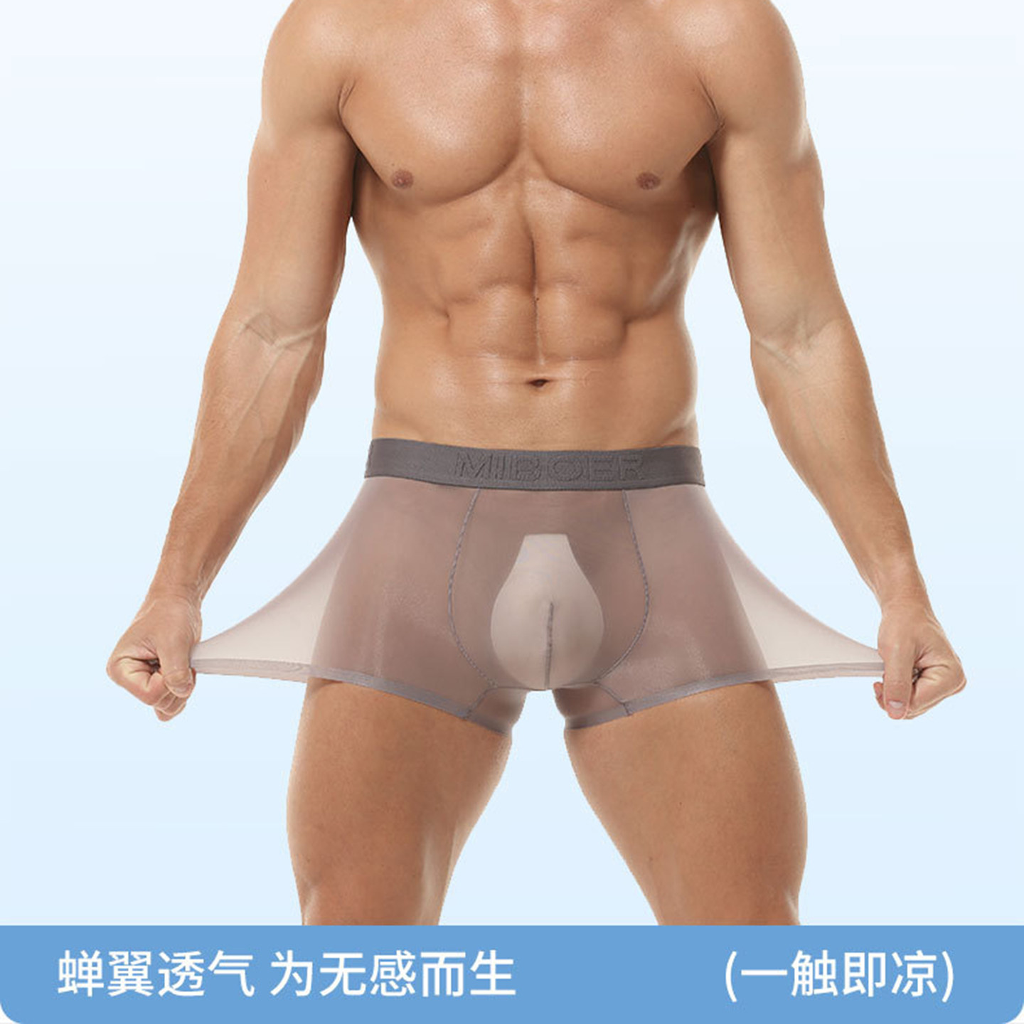 男士性感内裤全透明青年中腰平角