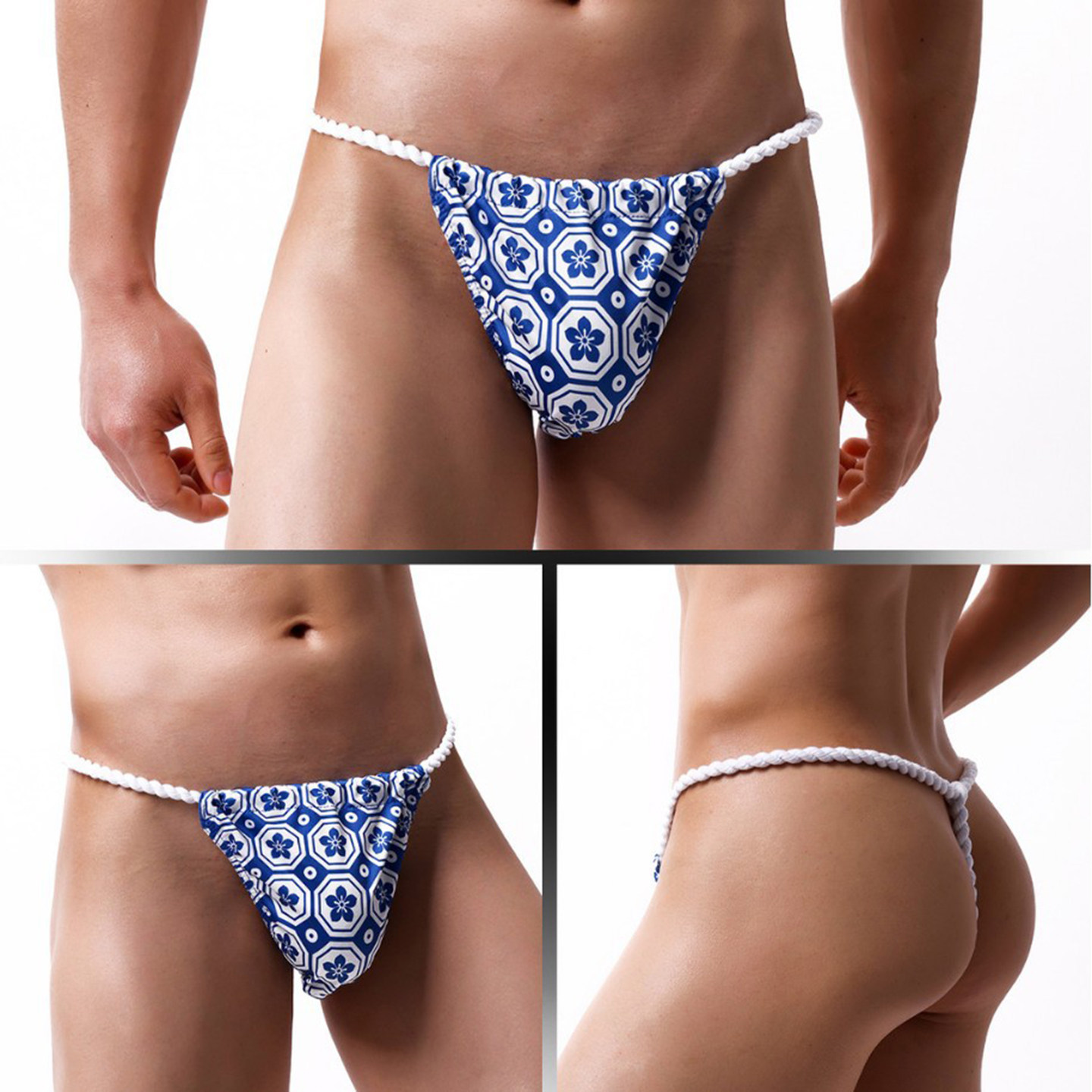 2025新款日系男士性感低腰丁字裤绑绳印花锦纶细带单层囊袋相扑裤,女士内衣/男士内衣/家居服,男丁字裤,淘宝优惠券,粉丝福利购,淘宝优惠卷