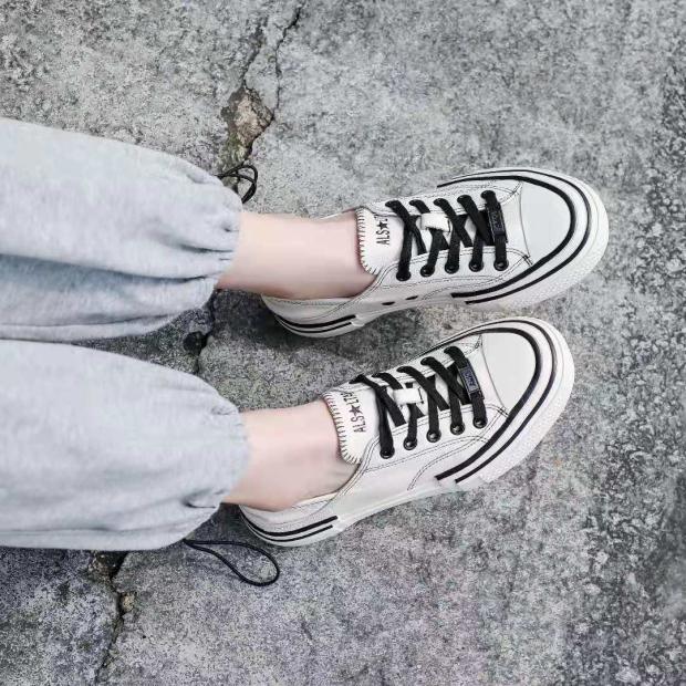 真牛皮板鞋休闲平底软皮板鞋