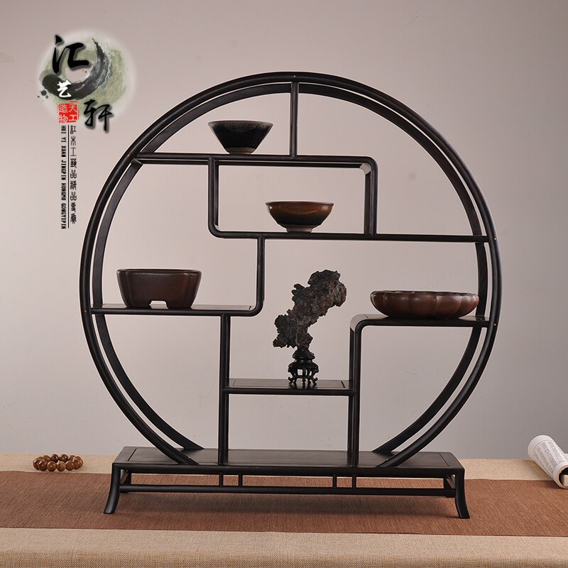盆景茶壶微型摆件圆紫光檀博古架