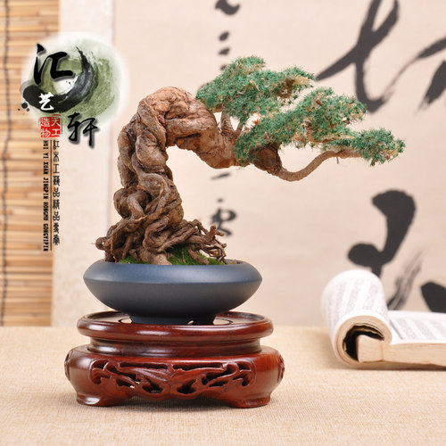 南通新中式圆形实木镂空木质底托