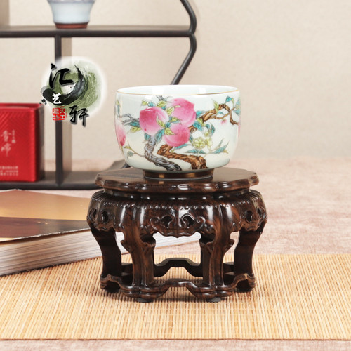 非洲黑檀茶壶盆景香炉圆木托