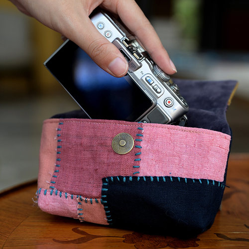 钟声刺绣手工国潮彩色拼布保护套