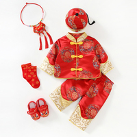 夾棉周歲服蛇年新年衣服中式唐裝