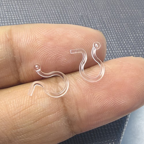 自制无耳洞珍珠耳夹配件 DIY免耳洞耳饰转换器 透明U型树脂耳夹