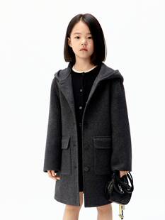 little moco专柜25年冬款男女童双面呢大衣外套KBE4OVC002