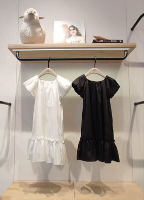 little moco专柜正品夏女童甜美荷叶泡泡袖休闲连衣裙KBE2DRS021