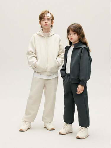 little moco专柜正品25年秋装男女童连帽卫衣夹克外套 KBE3JKT026
