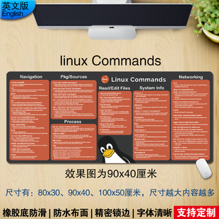 linux git idea vscode英文版程序员专用鼠标垫js办公超大桌垫