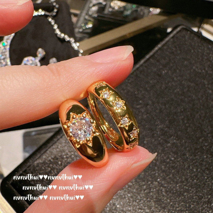 意大利复古星星宝石戒指 Vintage 镀18K金 满天星锆石戒指 叠戴图片