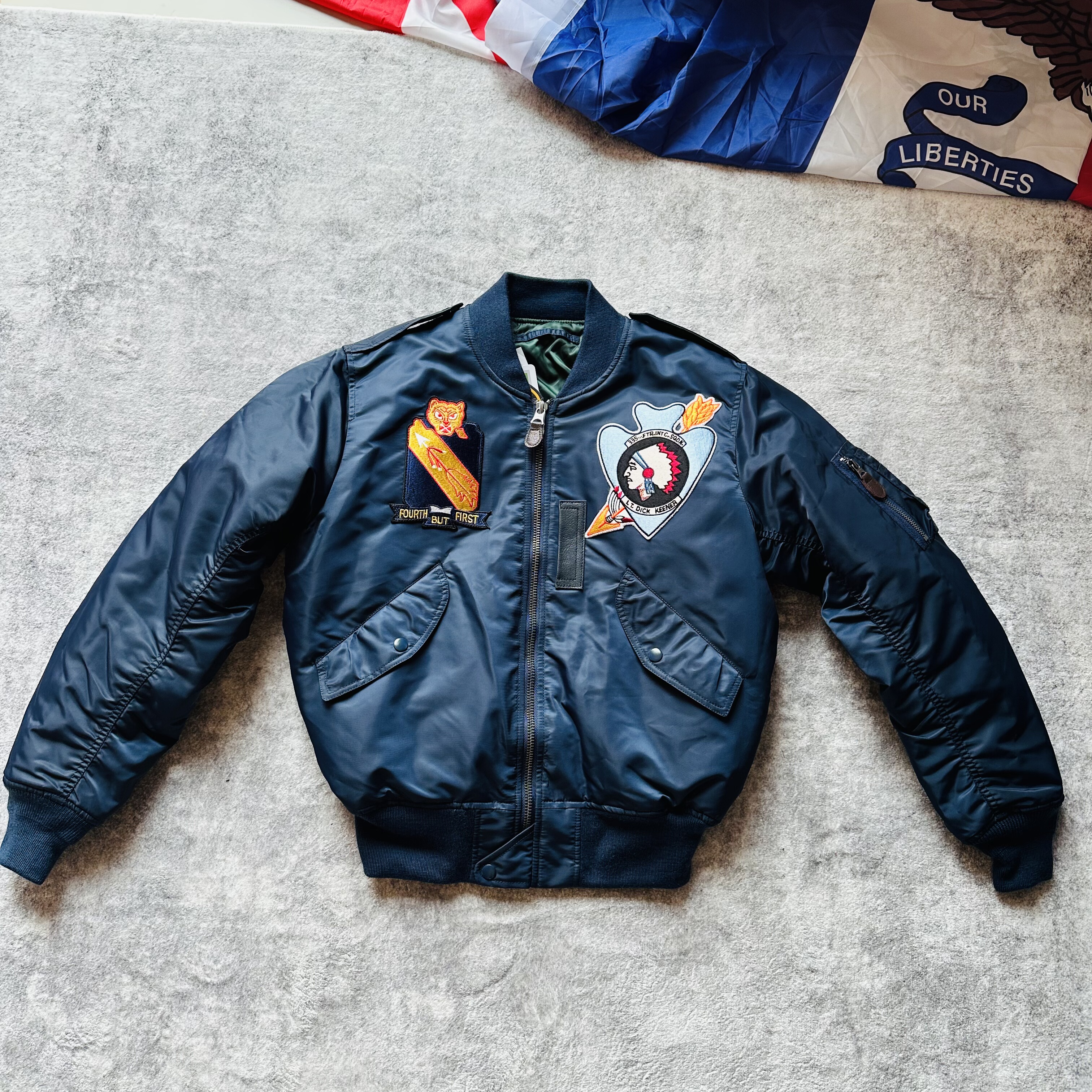 限量L2-A拦截护卫飞行夹克棉服335海空徽章印第安刺绣棉衣日本产