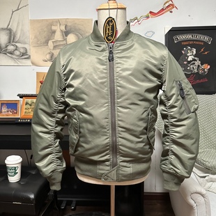 羊毛毡日本产MA1飞行服夹克男女棉衣 军事情侣双面穿短款外套防水