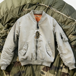 羊毛毡Ma1欧码 300g加厚飞行夹克纯色宽松棉服飞行服男女秋冬棉衣