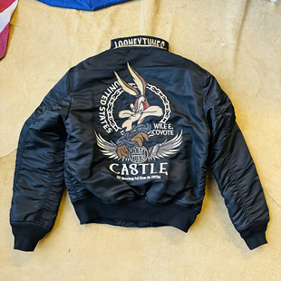 通勤王鲁尼Looney飞行夹克秋冬棉服新雪丽多袋男女立翻领刺绣棉服