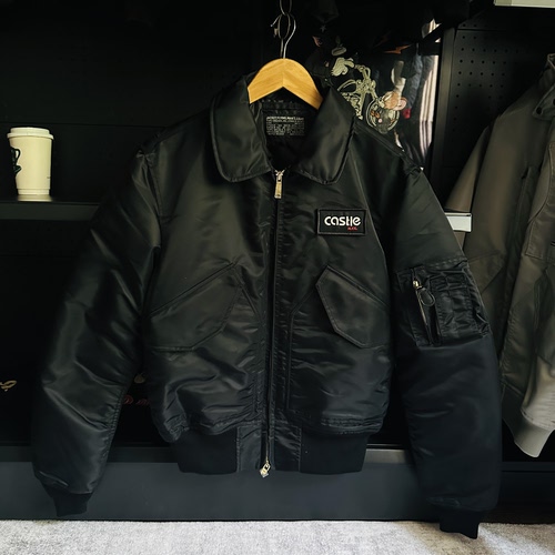 CWU联名45p飞行服夹克棉服金色上下双头拉链 双魔术贴纯色棉衣