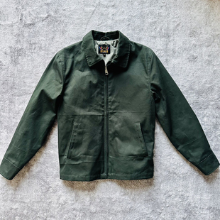 简约纯色惠灵顿飞行夹克 英式工装基础款墨绿色翻领春秋款薄外套