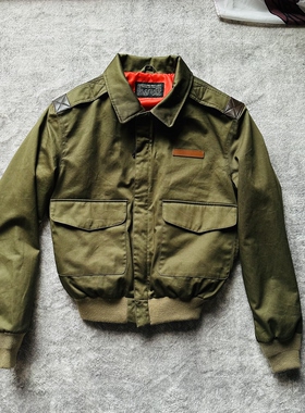 春秋款日单Flight bomber A2飞行服夹克男士配皮肩膀五袋通勤外套