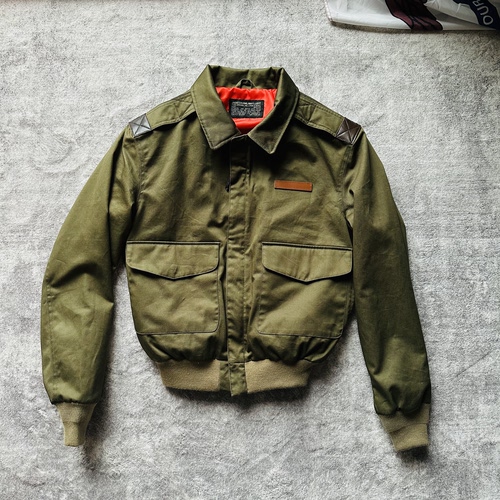 春秋款日单Flight bomber A2飞行服夹克男士配皮肩膀五袋通勤外套